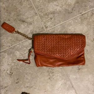 Christopher Kon Orange Leather Clutch